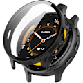 Miniatyrbillede 2 af 5: Smartwatch Fuld Dækning PC Beskyttelsesetui med Hærdet Glas Skærmbeskytter Kompatibel med Garmin Venu 3S, Blød og Holdbar (Sort) Sort
