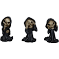 Miniatyrbillede 1 af 8: Ebros Gave Gotisk Alkymi Nekromanti Magi Se Høre Tale Intet Ondt Grim Reaper Skelet Figurer Chibi Sæt af 3     Dekor Ossuarium Kirkegård
