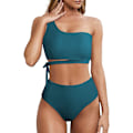 Miniatyrbillede 1 af 4: 2-delt bikini med høj talje og et skulderdesign