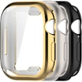 Miniatyrbillede 1 af 5: Skærmbeskytter Kompatibel med Apple Watch Series 10 46mm Beskyttelsesetui Tilbehør Beregnet til Apple Watch Series 10 Skærmbeskytter (Sort, Stjerneskær)