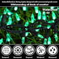 Miniatyrbild 7 av 7: Gröna julgransljus, 33ft 100 LED Mini Xmas Tree Lights, 120V UL-certifierade LED-slingor för St. Patrick's Day, Halloween, jul,