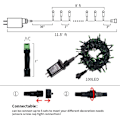 Miniatyrbilde 6 av 7: LED Grønne Julelys - Mini Grønne Lyslenke Plug in, 8 Moduser Utendørs Grønne Julelys for Tre St. Patrick's Day Fest Svart