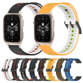 Miniatyrbild 3 av 5: För Garmin Forerunner Sq2 Music 20mm Trefärgad Andningsbar Silikonklockarmband DJO Black-White-Red