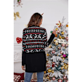 Miniatyrbillede 5 af 5: Casual juleprint strikkede cardigans med lange ærmer og åben front