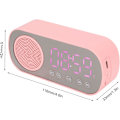 Miniatyrbillede 8 af 9: Digitalt vækkeur, lille bordur Bluetooth 5.0 urhøjttaler HiFi LED spejlskærm Micro USB opladningsur Radio Smart ur til soveværelse,