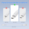 Miniatyrbild 2 av 5: 1FT Micro USB-kabel Kort. 5-pack USB till Micro USB-sladd Snabb