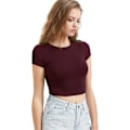 Miniatyrbilde 2 av 3: Kvinners Basic Kortærmet Scoop Neck Crop Top