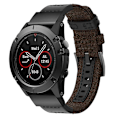 Miniatyrbild 2 av 5: Canvas och läder klockarmband för Garmin Fenix5x Plus Fenix3, handledsrem storlek: 150+110mm XEP Brown