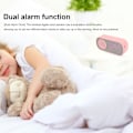 Miniatyrbild 7 av 9: Digital väckarklocka, liten skrivbordsur Bluetooth 5.0 klockhögtalare HiFi LED-spegelskärm Micro USB-laddningsklockradio Smart klocka för sovrum,