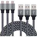 Miniatyrbild 1 av 5: USB-laddningskabel - [3,2M Pack] Flätad USB-laddare i nylon