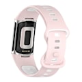 Miniatyrbillede 5 af 5: For Fitbit Charge 5 To-farvet silikone urrem XUT Pink White