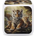 Miniatyrbild 4 av 8: LED-väckarklocka, Jungle Tigers Cub Ptrint Multicolor Väckarklocka Geometrisk Väckarklocka Mångsidig Väckarklocka Modern Väckarklocka Vit Vit