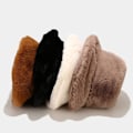 Miniatyrbild 4 av 5: 2-pack unisex vinterhink med fuskpäls, hopfällbar, fluffig, varm fiskarhatt