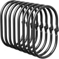 Duschdraperiringar, Bathway Duschdraperikrokar, Svarta Duschdraperikrokar Rostfria, Anti-Drop Släta Duschringar för Draperi, 12 st