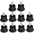 Miniatyrbilde 1 av 9: 10 stk Stolfeste fotpute korte profilglider Caster Stolhjul Stopper Skrivebordsstol Glider Nivelleringsglider Tepper for Kontorstol Fast Stopper Svart