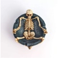 Miniatyrbillede 4 af 4: Kreativ og personlig multi-hoved kranieaskebæger kryds spøgelseshoved Halloween dekoration ornamenter Gul  Gul