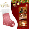 Miniatyrbild 7 av 7: Julklapp, personliga julklappsstrumpor 2-pack Jul vita snöflingor 45,7 cm Julstrumpor Hängande prydnad spis för B