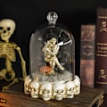 Miniatyrbillede 1 af 7: Par Skelet Figur Lamp, 2024 Nye Kunsthåndværk Kranie Natlys, Skelet Statue Dekoration til Skrivebord, Kranie Ornamenter Halloween