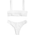 Miniatyrbillede 2 af 5: Bred Stropper Neon Bandeau Bikini Sæt til Kvinder Polstret Højtsnit To Dele
