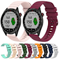 Miniatyrbild 3 av 5: För Garmin Approach S40 20mm Wavy Dot Pattern Solid Color Silikonklockarmband IMF Grey