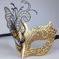 Miniatyrbilde 3 av 5: Flotte sommerfugl-rhinestone metall venetiansk kvinnemaske for maskerade/Mardi