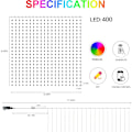 Miniatyrbilde 8 av 8: OnO Juledekorasjoner Led Gardinlys - 2022 Oppgradering - 6,6x6,6ft - 400 LED Twinkle Fairy String Light for Soverom - APP Fjernkontroll RGB