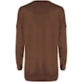 Miniatyrbild 3 av 4: Dam tröjor höst pullover tröjor casual lös passform tunika topp bekväm söt sweatshirts långärmad crewneck t-shirts m7 brown Large