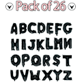 Miniatyrbillede 1 af 5: Sorte folie Mylar-balloner med bogstaverne A-Z 26 stk.