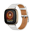 Miniatyrbild 1 av 5: För Fitbit Versa 4 / Sense 2 Universal Äkta Läder Klockarmband NZQ White
