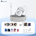 Miniatyrbillede 8 af 9: Indtrækkeligt USB C-kabel, Mini 60W USB C til USB-C PD Hurtigopladning + Apple Watch-oplader, 2 i 1 USB C til Ligh-tning Rejseopladerkabel