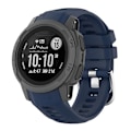 Miniatyrbillede 1 af 4: Til Garmin Instinct 2s Silikone Rustfrit Stål Spænde Urrem FGU Navy Blue