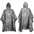 Miniatyrbillede 2 af 5: Hætte Regn Poncho. Camo Militær Nødregnfrakke til Voksne Mænd og Kvinder