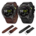 Miniatyrbillede 3 af 5: For Garmin Enduro 2 26mm Læder Stål Spænde Urrem IEU Brown