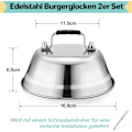 Miniatyrbilde 2 av 5: Rustfrie stål burgerklokker - sett med 2