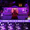 Miniatyrbilde 6 av 8: Lilla Halloween-nettlys utendørs - 360 LED-nettlys vanntett med fjernkontroll, 12x5 fot utvidbar 8 moduser julelys med grønn ledning