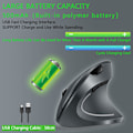 Miniatyrbillede 3 af 5: Ergonomisk mus, optisk vertikal mus Genopladelig USB