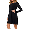 Miniatyrbillede 2 af 4: Kvinders Casual Plain Fit Flowy Simple Swing T-Shirt Løs Tunika Kjole¡­