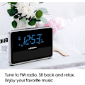 Miniatyrbild 6 av 7: Väckarklocka Radio Bluetooth V5.2 Högtalare med HD-ljud och bas, Blå display med automatisk dimmer, Snooze, Sleep Timer, Justerbar volym, 5V1A USB Lvory
