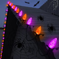 Miniatyrbillede 3 af 7: Halloween-lys, 32,8 fod 50 LED C9 Halloween-farveskiftende lys med timingfunktion Vandtæt og tilslutteligt stik til hjem, fest, have