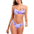 Miniatyrbilde 1 av 5: Kvinners lavt utringet bikini tie dye leopard print bralette todelt badedrakt