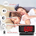 Miniatyrbild 9 av 9: Väggklocka för sovrum 5\" Stor LED Digital Klocka för Seniorer, Dimbar Enkel för Sovrum, Justerbar Volym/Snooze/Baery Backup/Swivel Röd