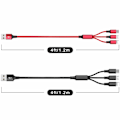 Miniatyrbilde 3 av 5: Multi Ladestasjon Kabel, 4ft 2Pack Multi Telefon Ladestasjon Kabel Flettet