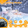 Miniatyrbilde 3 av 7: Strenglys 120LED 40FT, Kald Hvit Fe Lys Vanntett Koblebar Timer, 8 Moduser Plug in Julelys for Soverom Utendørs Fest Kjølig