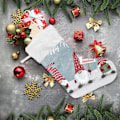 Miniatyrbillede 6 af 7: Jule-Strømpe, Personlige Jule-Strømper 2-pak Merry Christmas Ganmoes 45,7 cm Jule-Strømper Hængende Ornament Pejs til Træ
