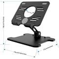 Miniatyrbillede 3 af 5: Foldbart Tabletstativ, Justerbar Tabletholder til iPhone iPad Pro, Bordstativ Dock Holder Bærbar Skærm Sort