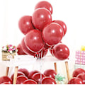 Miniatyrbillede 3 af 5: Rubyrød ballon 10 tommer dobbeltfyldt latexballon Valentinsdag
