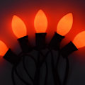 Miniatyrbilde 2 av 9: 25Ft C7 Keramiske oransje Halloween-lys utendørs innendørs, flott som oransje lys for hjemmefest hagegårdsgjerde, med 27 stk keramiske oransje lys