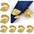 Miniatyrbillede 1 af 4: Guld Blad Servietringe (6 stk) - Vintage Blad Servietholder
