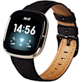 Miniatyrbillede 1 af 5: Kompatibel med Fitbit Versa 3-rem - Ægte læderrem til Fitbit Versa 3 og Versa Sense