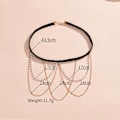 Miniatyrbild 4 av 4: Strand Imitation Pearl Leg Loop Body Chain Minimalistisk Pearl